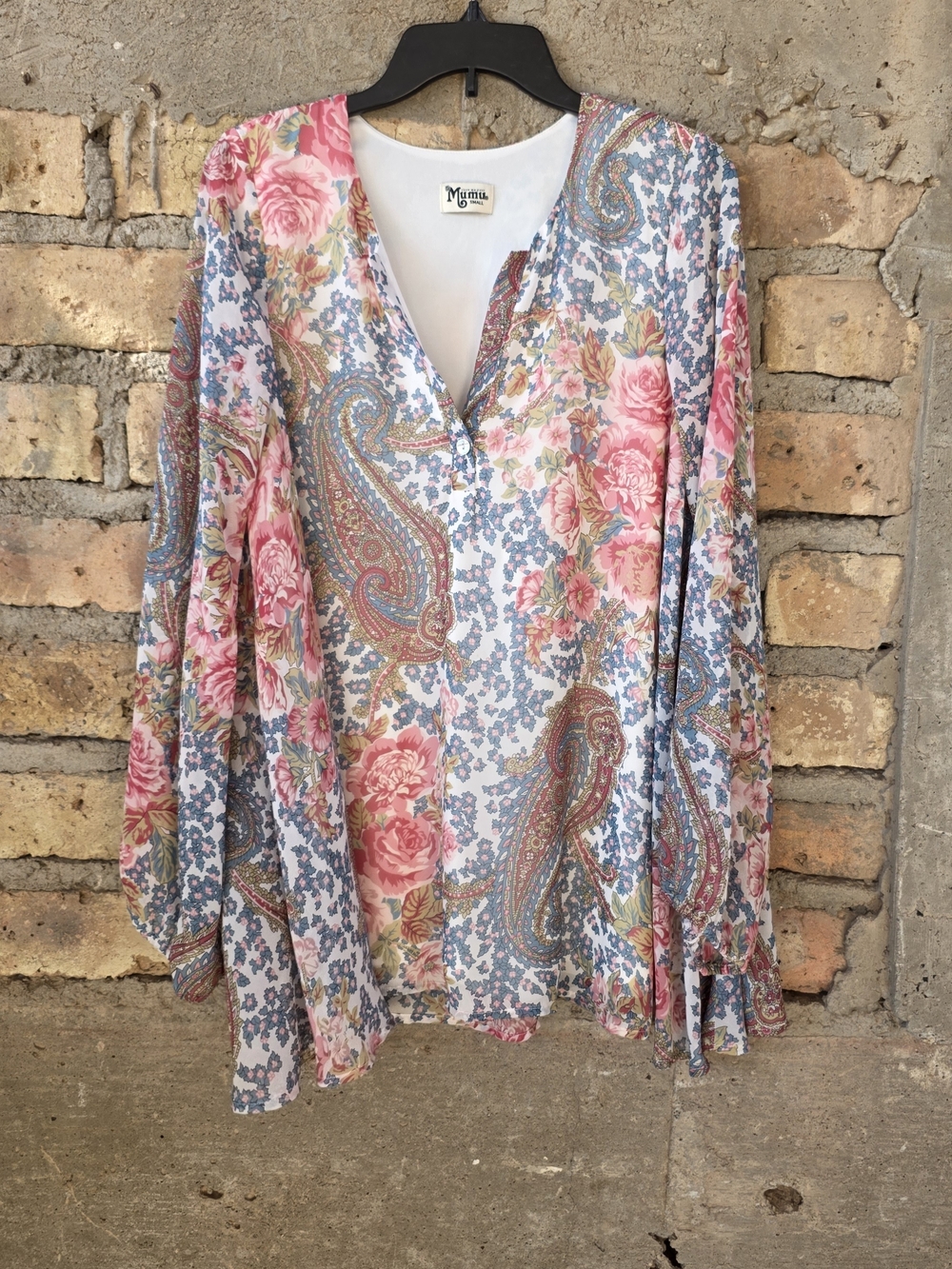Show Me Your Mumu Floral Paisley Long Sleeve Jamie Tunic Size S
